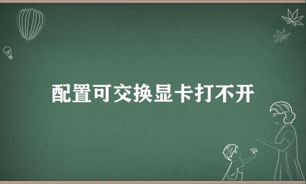 配置可交换显卡打不开