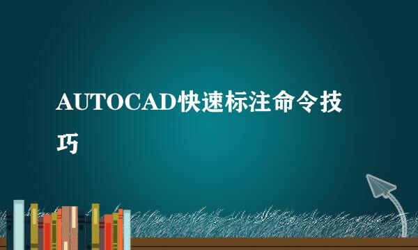AUTOCAD快速标注命令技巧