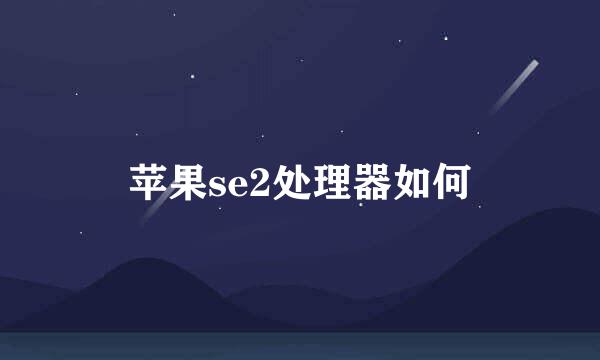 苹果se2处理器如何