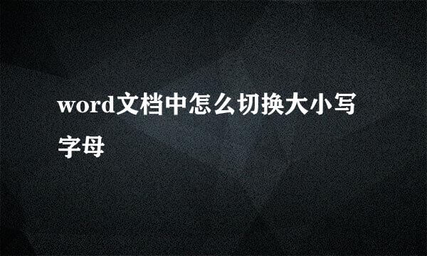 word文档中怎么切换大小写字母