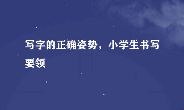 写字的正确姿势，小学生书写要领