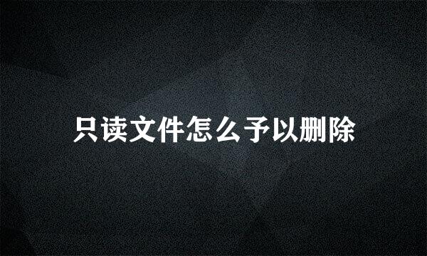 只读文件怎么予以删除