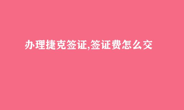 办理捷克签证,签证费怎么交