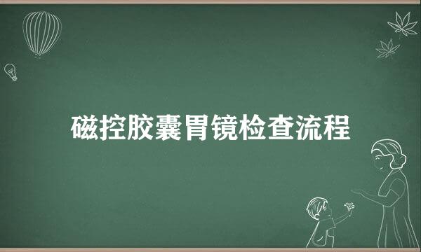 磁控胶囊胃镜检查流程