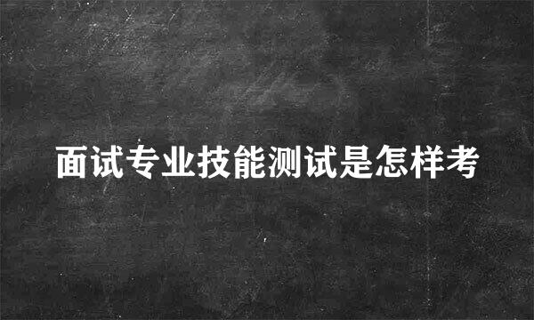 面试专业技能测试是怎样考
