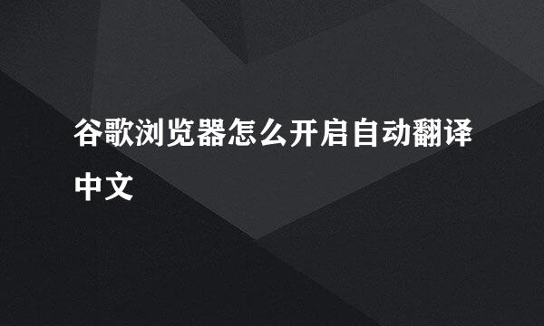 谷歌浏览器怎么开启自动翻译中文