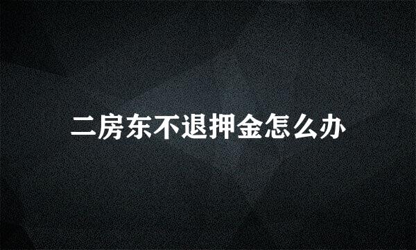二房东不退押金怎么办