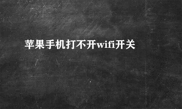 苹果手机打不开wifi开关