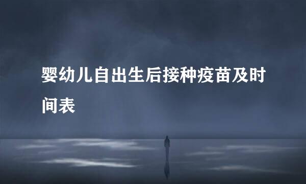 婴幼儿自出生后接种疫苗及时间表