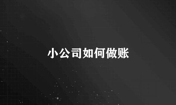 小公司如何做账