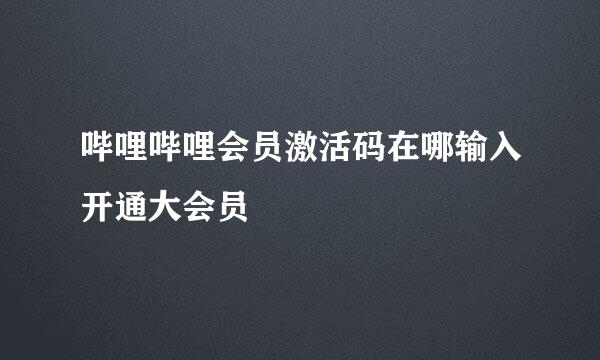 哔哩哔哩会员激活码在哪输入开通大会员