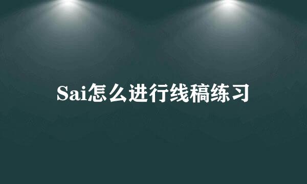 Sai怎么进行线稿练习