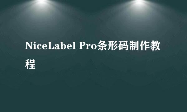 NiceLabel Pro条形码制作教程