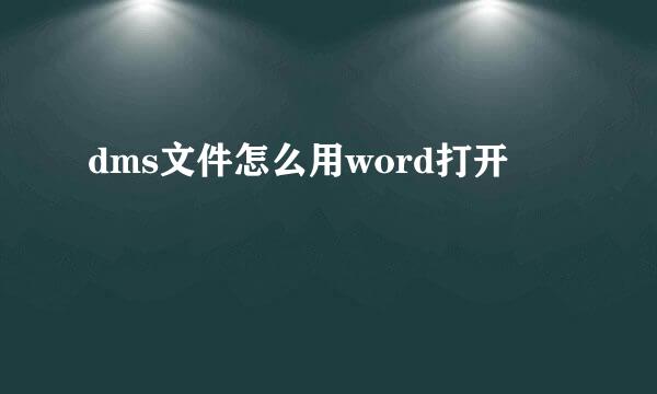 dms文件怎么用word打开