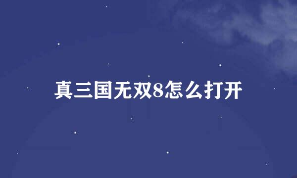真三国无双8怎么打开