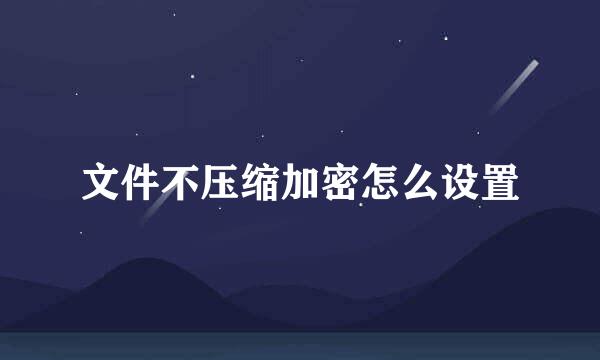 文件不压缩加密怎么设置