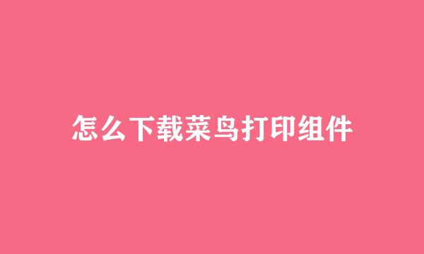 怎么下载菜鸟打印组件