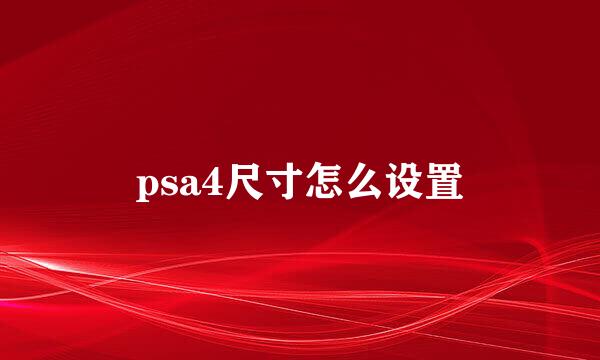psa4尺寸怎么设置
