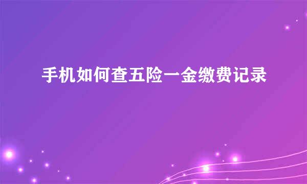 手机如何查五险一金缴费记录