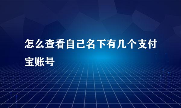 怎么查看自己名下有几个支付宝账号