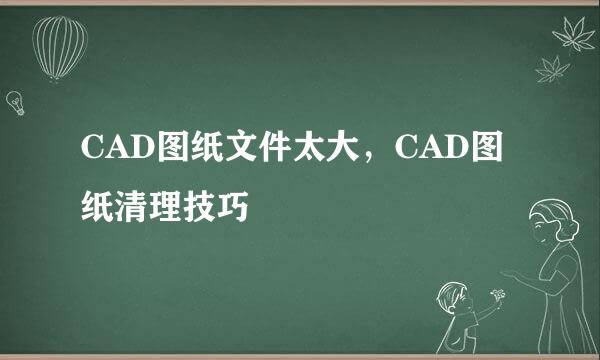 CAD图纸文件太大，CAD图纸清理技巧