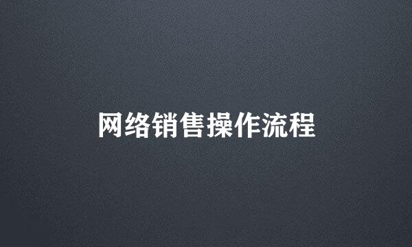 网络销售操作流程