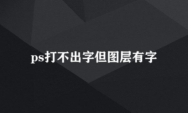 ps打不出字但图层有字