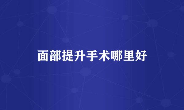 面部提升手术哪里好