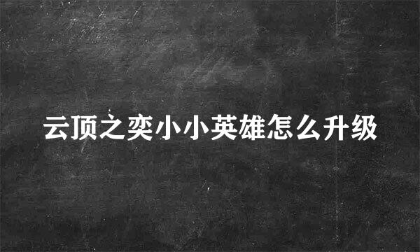 云顶之奕小小英雄怎么升级