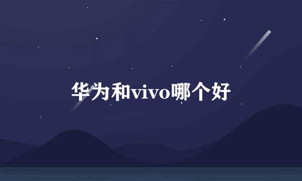 华为和vivo哪个好