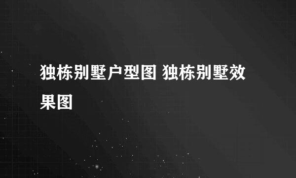 独栋别墅户型图 独栋别墅效果图