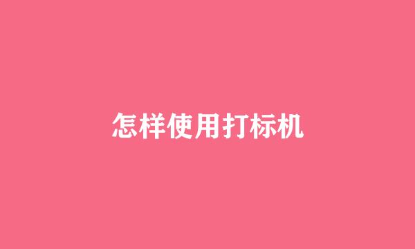 怎样使用打标机