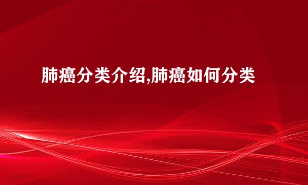 肺癌分类介绍,肺癌如何分类
