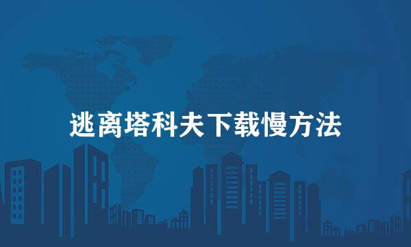 逃离塔科夫下载慢方法
