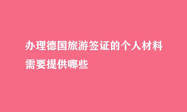 办理德国旅游签证的个人材料需要提供哪些