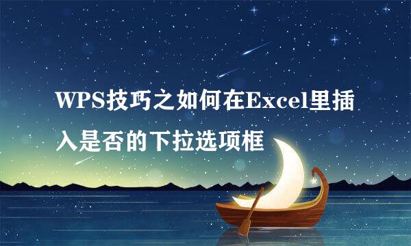 WPS技巧之如何在Excel里插入是否的下拉选项框