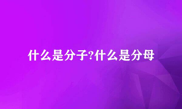 什么是分子?什么是分母
