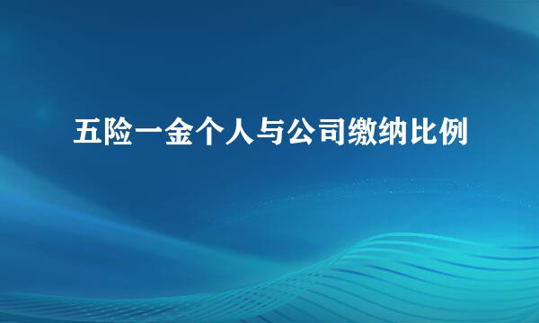 五险一金个人与公司缴纳比例