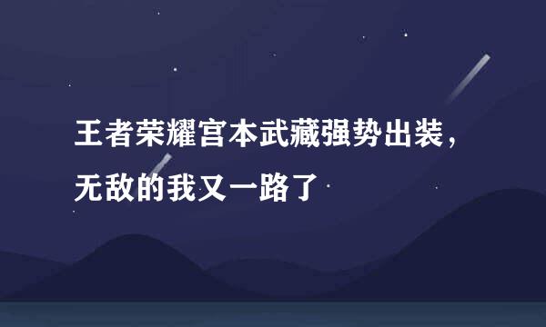 王者荣耀宫本武藏强势出装，无敌的我又一路了