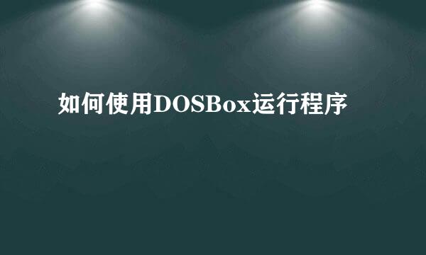 如何使用DOSBox运行程序