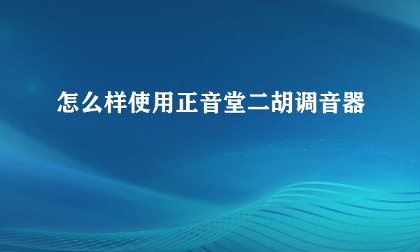 怎么样使用正音堂二胡调音器
