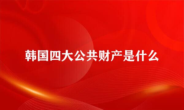 韩国四大公共财产是什么