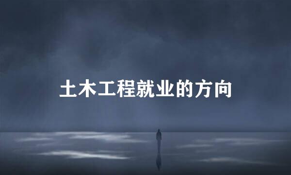 土木工程就业的方向