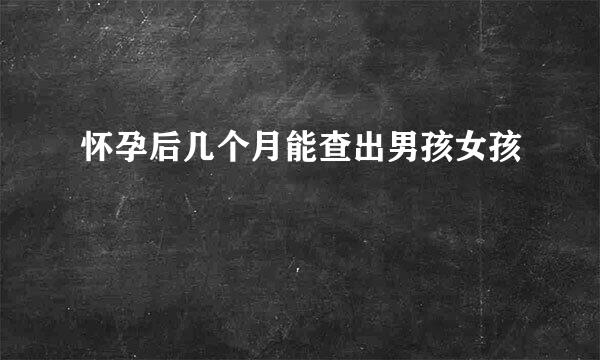 怀孕后几个月能查出男孩女孩