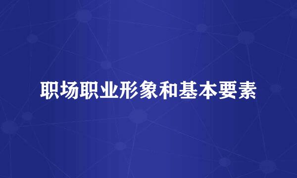 职场职业形象和基本要素