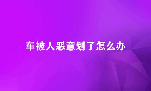 车被人恶意划了怎么办