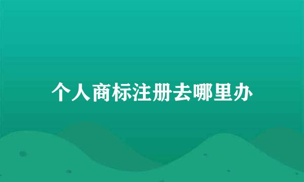 个人商标注册去哪里办