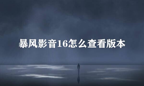 暴风影音16怎么查看版本