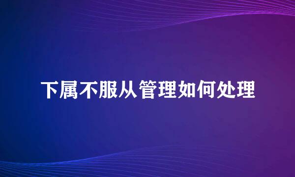 下属不服从管理如何处理