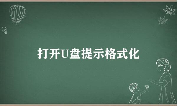 打开U盘提示格式化